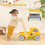 2-in-1 Wooden Baby Walker with Adjustable Speed & Storage - Yellow