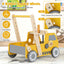 2-in-1 Wooden Baby Walker with Adjustable Speed & Storage - Yellow