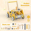 2-in-1 Wooden Baby Walker with Adjustable Speed & Storage - Yellow