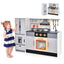 Wooden Chef Play Kitchen with Realistic Range Hood & Refrigerator