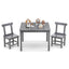 Conjunto de Mesa y 2 Sillas de Madera para Niños - Gris