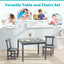 Conjunto de Mesa y 2 Sillas de Madera para Niños - Gris
