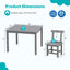 Conjunto de Mesa y 2 Sillas de Madera para Niños - Gris