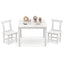 Wooden Kids Table and 2 Chairs Set - White