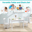 Wooden Kids Table and 2 Chairs Set - White