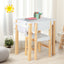 Ensemble de table et chaise d'art pour enfants avec tiroir et rouleau de papier - Blanc