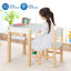 Ensemble de table et chaise d'art pour enfants avec tiroir et rouleau de papier - Blanc