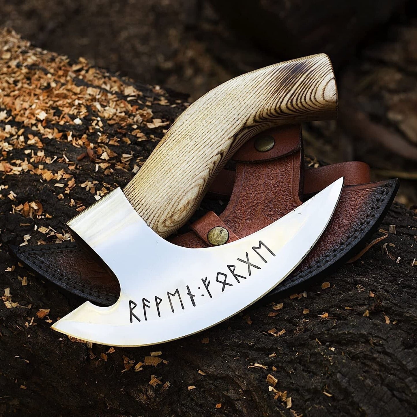 Personalized Viking Ax Pizza Cutter - 8-Inch J2 Steel Blade - Korvel