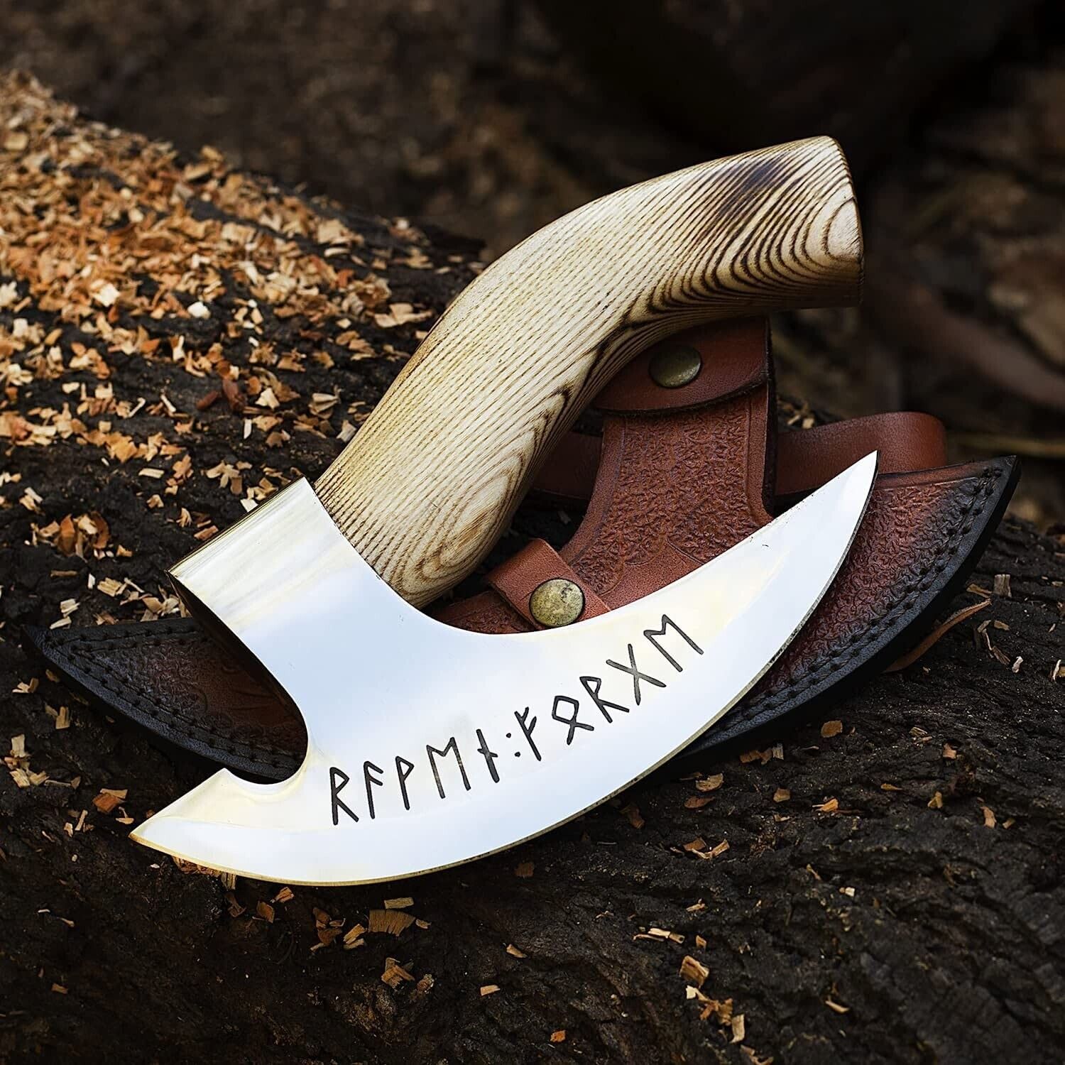 Personalized Viking Ax Pizza Cutter - 8-Inch J2 Steel Blade - Korvel