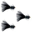 3 Pack Black Bead Head Crystal Woolly Bugger Classic Streamer Flies - 12 Flies - Hook Size 4 - Korvel