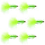Chartreuse Bead Head Woolly Bugger Streamer Flies - Pack of 6, Size 4 - Korvel