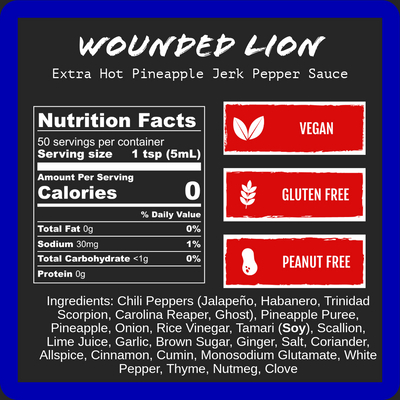 Wounded Lion - Extra Hot Pineapple Jerk Sauce (9oz)