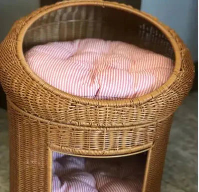 Cozy Rattan Cat Mattress Cradle