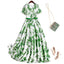 Robe midi à imprimé feuilles pour femmes en été