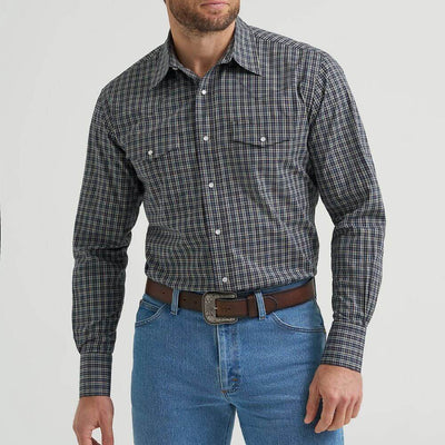 Black Plaid Wrinkle Release | Wrangler Mens - Korvel