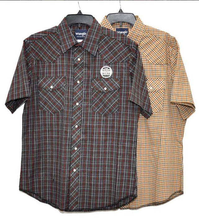 Men's Lightweight Short Sleeve Plaid Shirt | Wrangler - Korvel