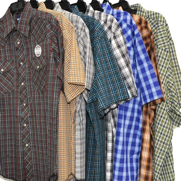 Men's Lightweight Short Sleeve Plaid Shirt | Wrangler - Korvel