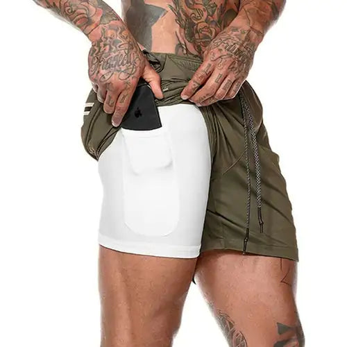 Shorts de course 2-en-1 pour hommes pour un mode de vie actif