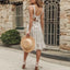 Vestido Midi de Lino y Algodón a Rayas BeAvant para Mujeres