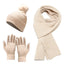Ensemble écharpe, bonnet et gants 3-en-1 d'hiver confortable
