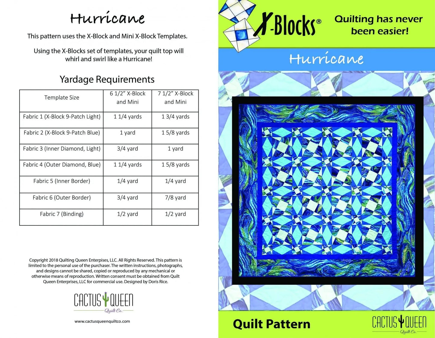 Patrón de Costura X-Block Hurricane