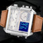 Montre de luxe sportive carrée en cuir