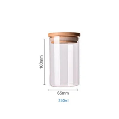 Contenants de stockage alimentaire en verre borosilicate recouverts de bambou