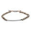 Sterling Silver Jasper Bead Station Bracelet with Bolo Clasp