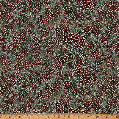 Tela de Algodón con Plumas Negras - 43"/44" por Yarda