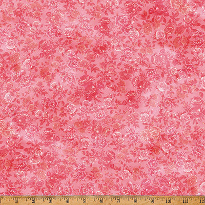 Guava Floral Soiree Cotton Fabric Per Yard
