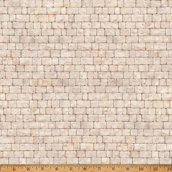 Tissu en coton beige antique Bonjour Belle - 43"/44" par yard