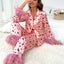 Pijamas Casuales con Estampado de Corazón para Mujeres