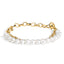 Bracelet en lien de perles cultivées en vermeil d'or jaune 18K