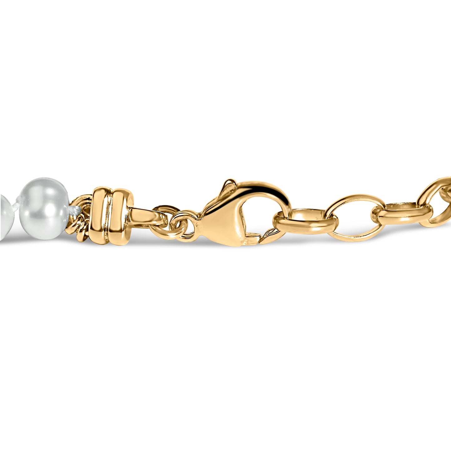 Bracelet en lien de perles cultivées en vermeil d'or jaune 18K