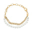 Bracelet en lien de perles cultivées en vermeil d'or jaune 18K