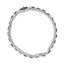 Pulsera de Zafiro Azul Oscuro y Topacio de Plata Esterlina Art Deco