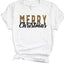 Camiseta de leopardo con texto "Feliz Navidad" XMS0049