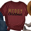 Camiseta de leopardo con texto "Feliz Navidad" XMS0049