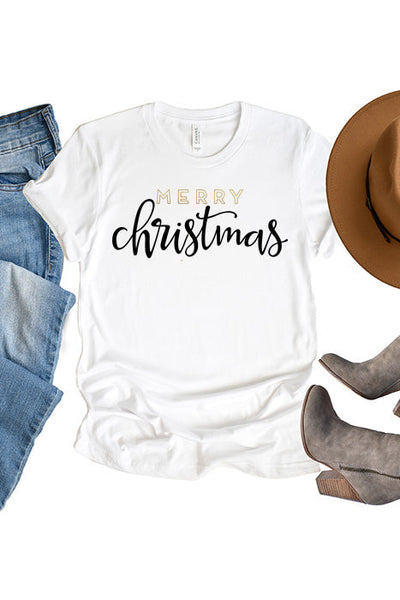 Gold Merry Christmas Tee XMS0055
