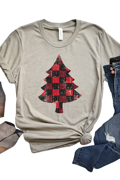 Plaid Christmas Tree T-Shirt