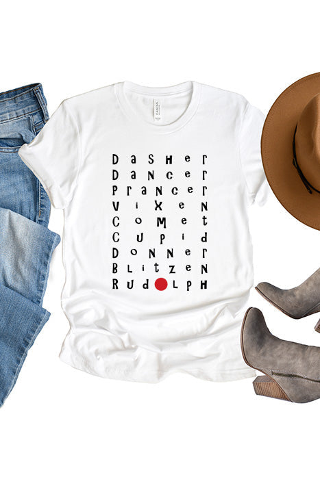 Reindeer Names Tee - Unisex Fit