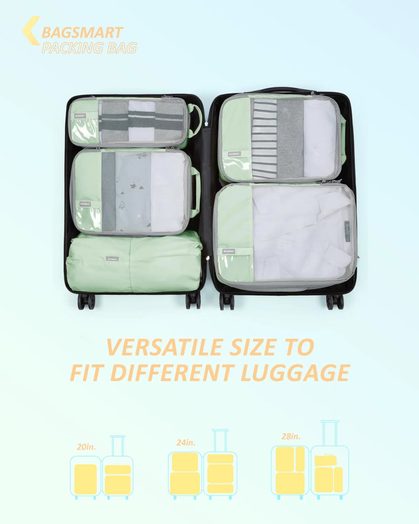 Ensemble de cubes de compression BAGSMART - Organisateurs de voyage