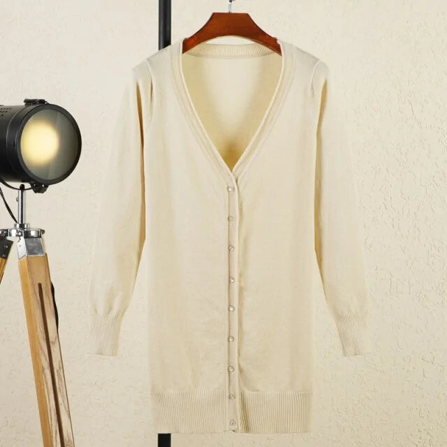 V-Neck Women's Cardigan - Timeless Style & Comfort