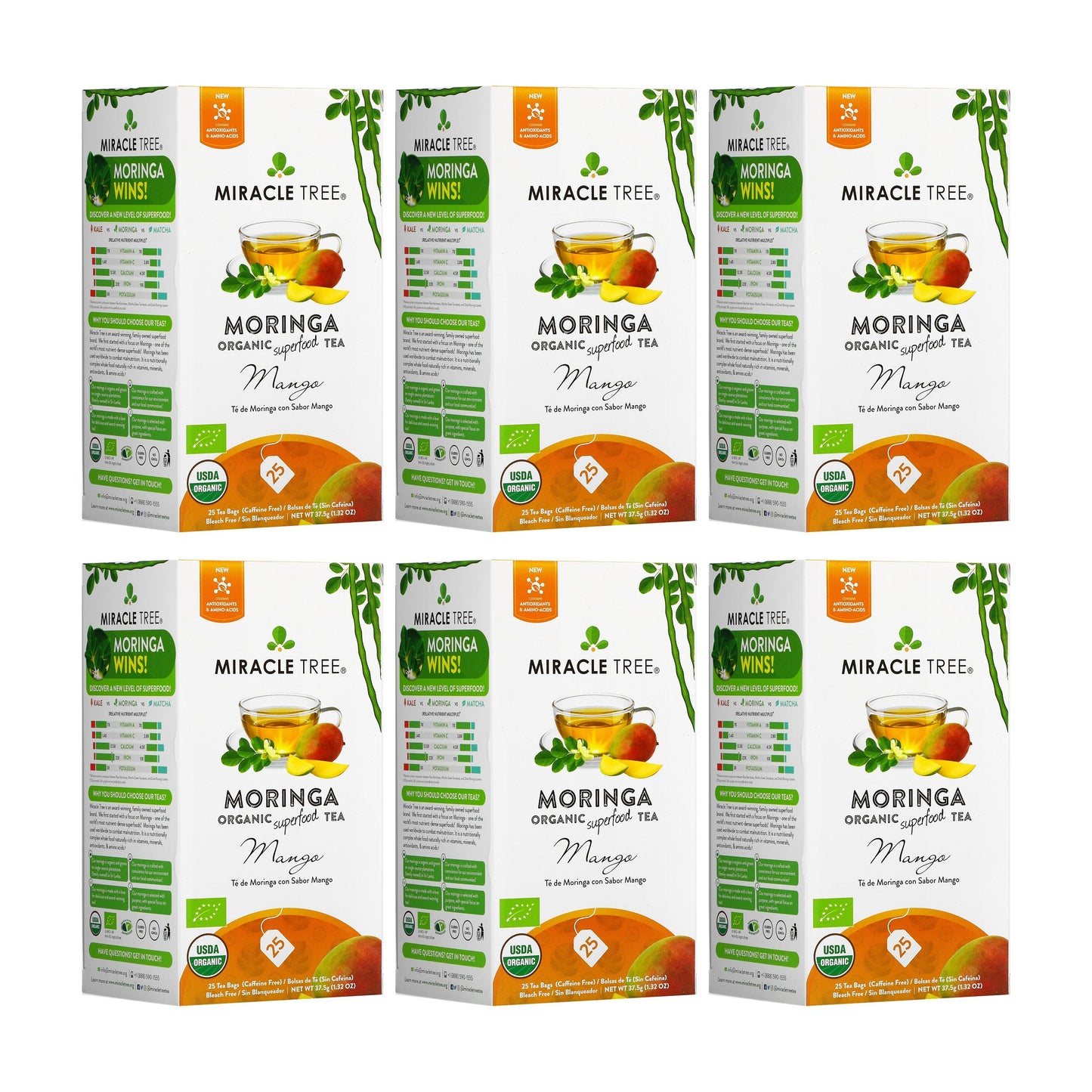 Té de Moringa Orgánico con Sabor a Mango