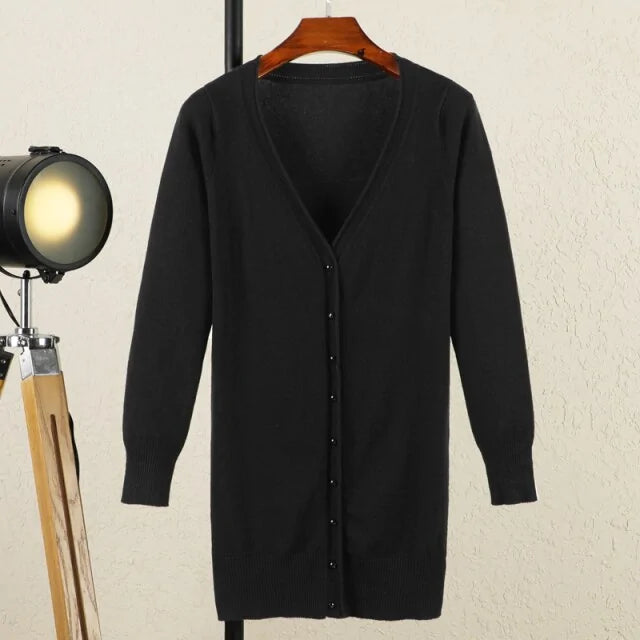V-Neck Women's Cardigan - Timeless Style & Comfort