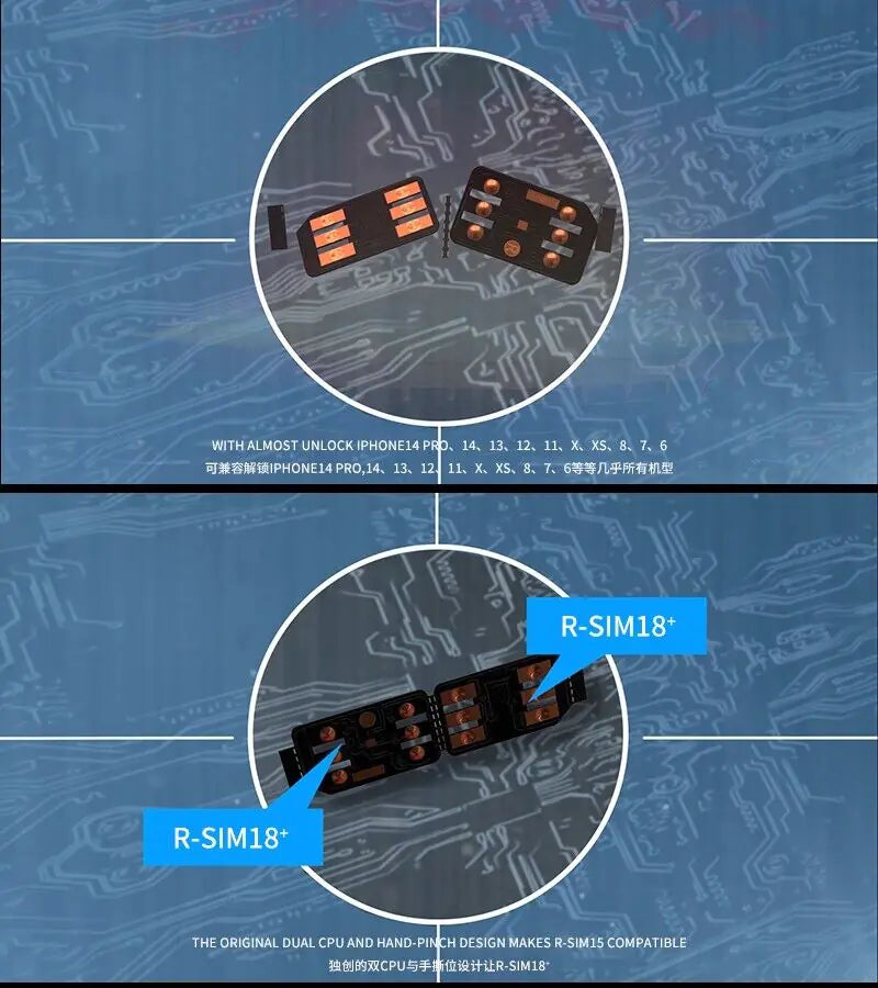 Carte de déverrouillage Nano R-SIM18+ pour modèles d'iPhone