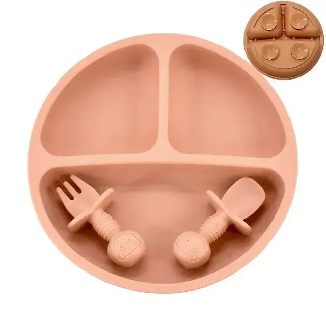 Ensemble de Assiette en Silicone pour Bébé Premium pour une Alimentation Sûre