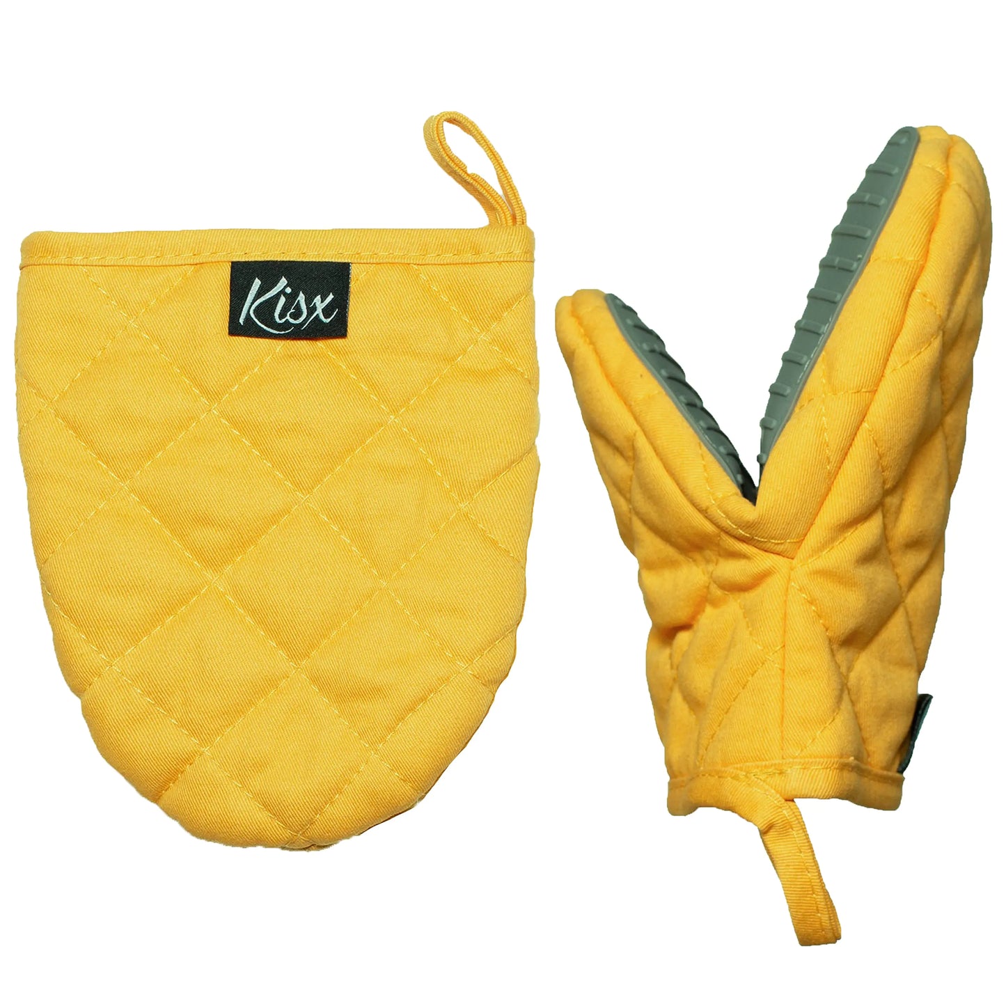 Gants de four mini résistants à la chaleur premium – Gants en silicone jaunes