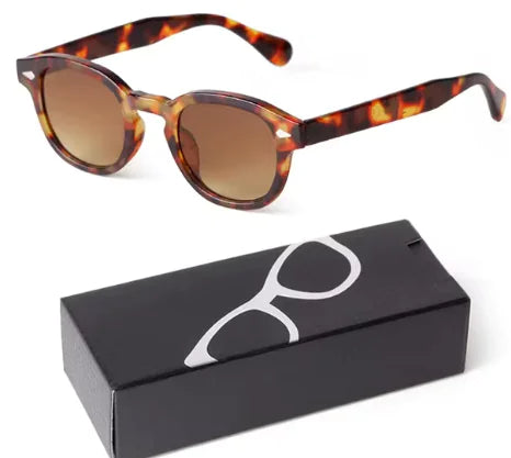Gafas de sol redondas pequeñas en azul degradado para una protección con estilo
