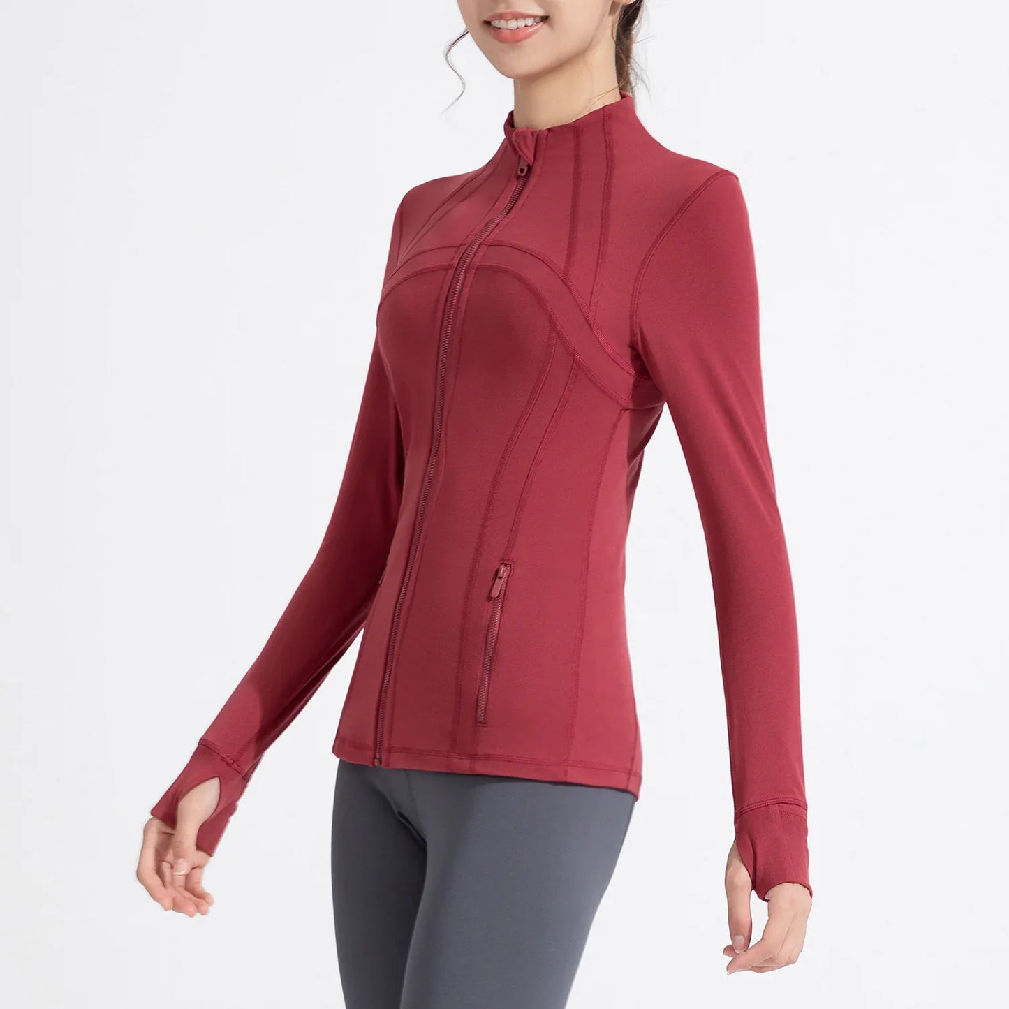 Veste de course sportive à col montant pour femmes